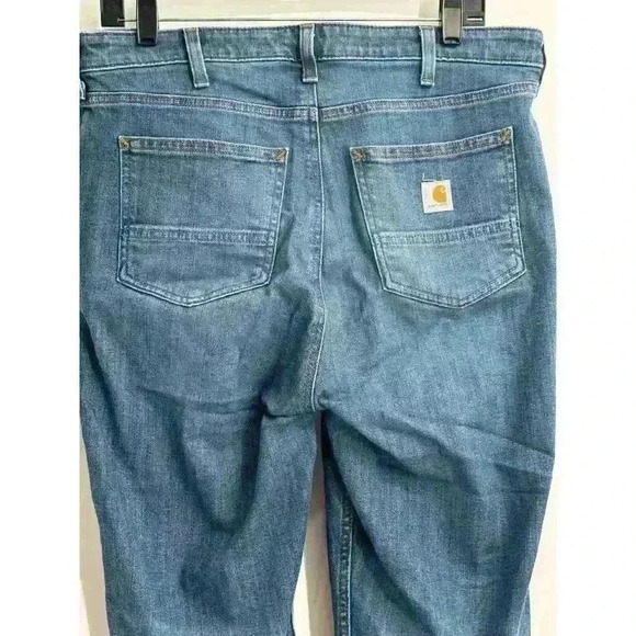Carhartt Slim Fit Denim Jeans Women's Blue Casual Work Utility Pants Sz 12‎ Tall - Picture 3 of 6